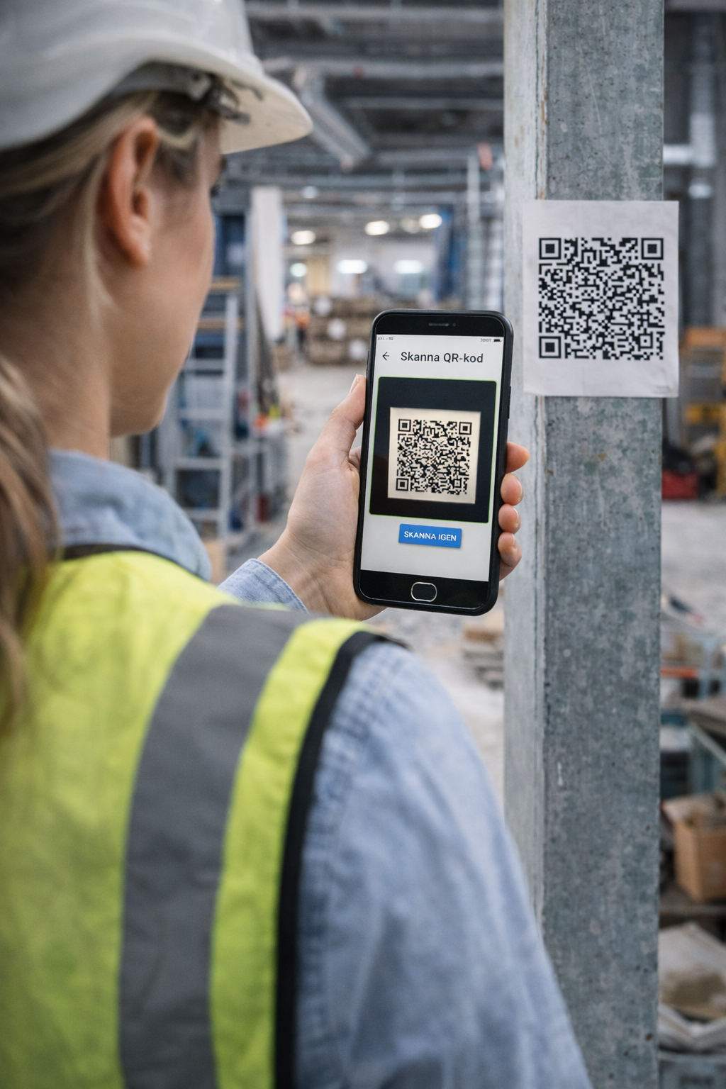 QR-kod på arbetsplatsen